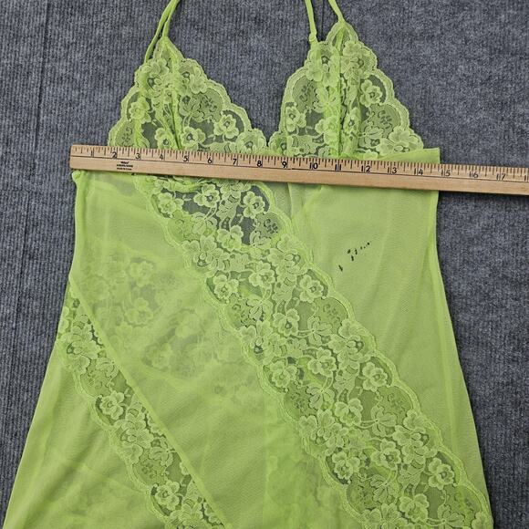 Fredericks of Hollywood Chemise Womens Large Green Sheer Tank Layering Y2K Club - Picture 4 of 8